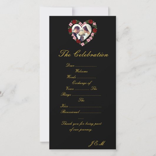 Rosa-schwarzes Hochzeitsprogramm (Vorderseite)