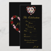 Rosa-schwarzes Hochzeitsprogramm (Vorne/Hinten)