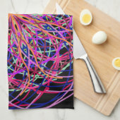 Rosa Schwarzes Kaleidoskop Mandala Art Küchentuch (Viertel Falte)