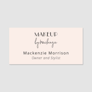 Rosa-schwarzes Makeup-Salon-Rechteck Namensschild