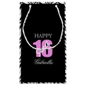 Rosa-Schwarzes mit Zebra versieht Geschenk-Tasche Kleine Geschenktüte (Rückseite)