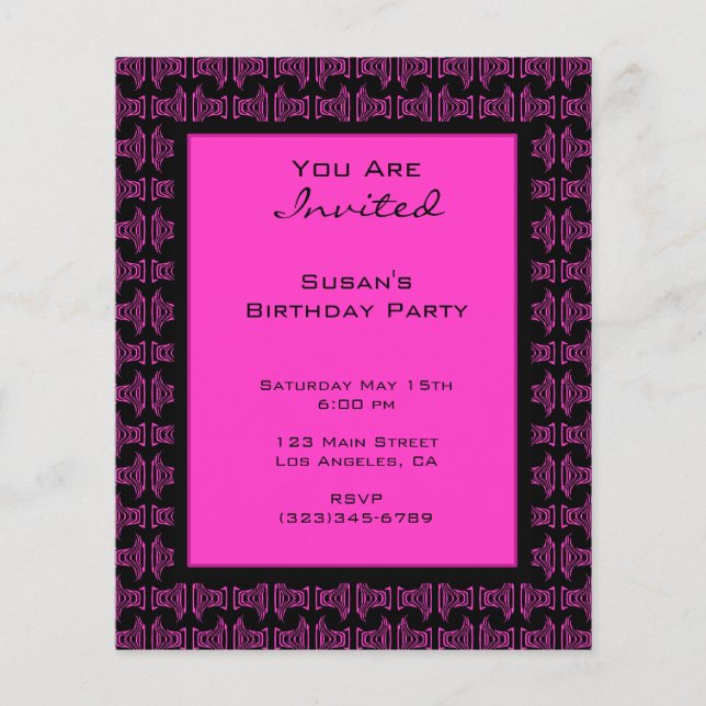 Rosa schwarzes Party (Vorderseite)