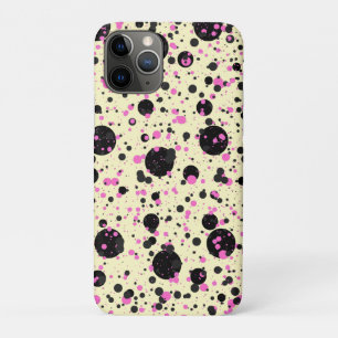 Rosa & schwarzes Polka-Punkt-Glamour-Muster Case-Mate iPhone Hülle