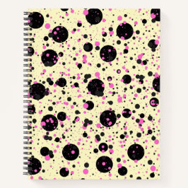 Rosa & schwarzes Polka-Punkt-Glamour-Muster Notizblock
