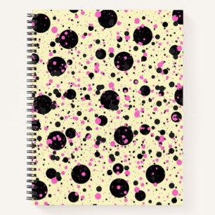 Rosa & schwarzes Polka-Punkt-Glamour-Muster Notizblock