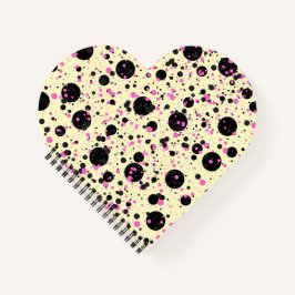 Rosa & schwarzes Polka-Punkt-Glamour-Muster Notizblock