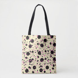 Rosa & schwarzes Polka-Punkt-Glamour-Muster Tasche
