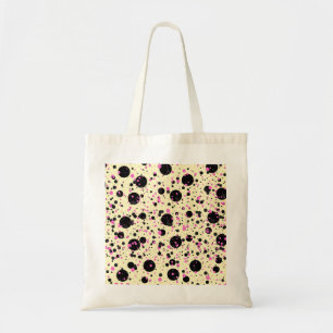 Rosa & schwarzes Polka-Punkt-Glamour-Muster Tragetasche