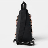 Rosa-schwarzes Schachbrett-Diamantmuster Crossbody Bag (Rückseite)