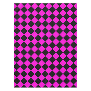 Rosa-schwarzes Schachbrett-Diamantmuster Tischdecke