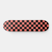 rosa-schwarzes Schachbrettmuster Skateboard (Horizontal)