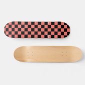 rosa-schwarzes Schachbrettmuster Skateboard (Horizontal)