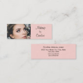 Rosa-schwarzes Schriftfoto-Make-up-Mini-Geschäft Mini Visitenkarte (Vorne/Hinten)