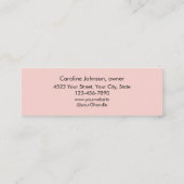 Rosa-schwarzes Schriftfoto-Make-up-Mini-Geschäft Mini Visitenkarte (Rückseite)