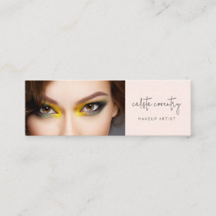 Rosa-schwarzes Schriftfoto-Make-up Mini Visitenkarte