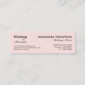 Rosa-schwarzes Schriftfoto-Make-up Mini Visitenkarte (Rückseite)