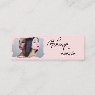 Rosa-schwarzes Schriftfoto-Make-up  Mini Visitenkarte