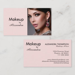 Rosa-schwarzes Schriftfoto-Make-up Visitenkarte