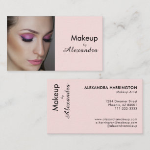 Rosa-schwarzes Schriftfoto-Make-up  Visitenkarte
