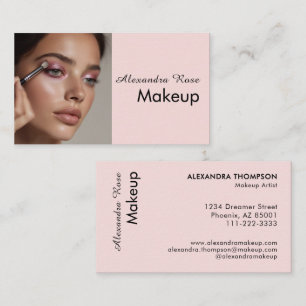 Rosa-schwarzes Schriftfoto-Make-up  Visitenkarte