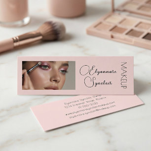Rosa-schwarzes Script-Foto-Make-up-Mini  Mini Visitenkarte