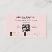 Rosa-Schwarzes-Script-Foto-QR-Code-Sozialsymbol Visitenkarte (Rückseite)