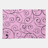 Rosa schwarzes Wirbels-Küchen-Stoff-Tuch Küchentuch (Horizontal)