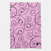 Rosa schwarzes Wirbels-Küchen-Stoff-Tuch Küchentuch (Vertikal)