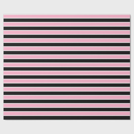 Rosa, Schwarzweiss-Streifen Geschenkpapier (Flach)