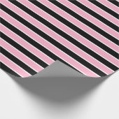 Rosa, Schwarzweiss-Streifen Geschenkpapier (Ecke)