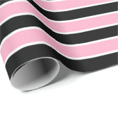 Rosa, Schwarzweiss-Streifen Geschenkpapier (Rolleneckpunkt)