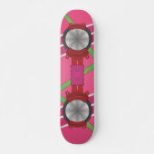 Rosa Schwebeflug-Brett (GERADE eine GRAFIK!!) Skateboard (Vorne)