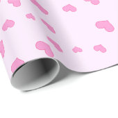 Rosa schwebende Herzen Geschenkpapier (Rolleneckpunkt)