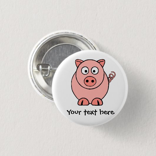 Rosa Schwein Button (Vorne & Hinten)
