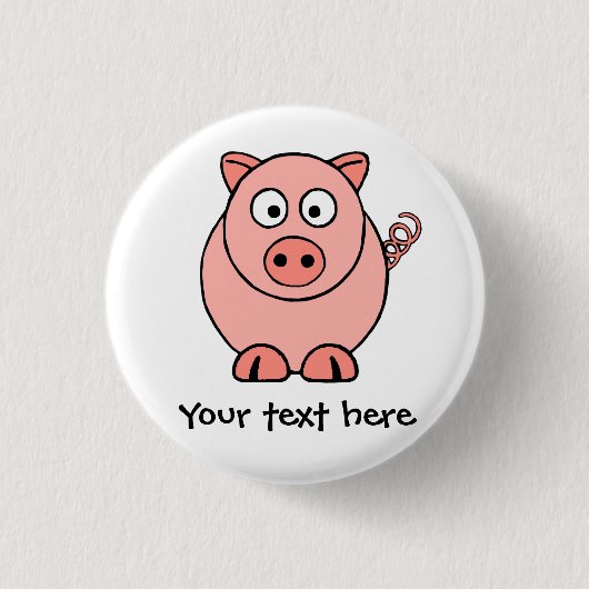 Rosa Schwein Button (Vorderseite)