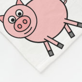 Rosa Schwein-Cartoon Fleecedecke (Ecke)