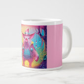 Rosa Schwein der Cowboy Jumbo-Tasse (Vorderseite Rechts)