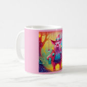 Rosa Schwein Der Cowboy Kaffeetasse (Vorderseite Links)