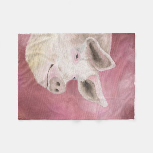 Rosa Schwein-Fleece Fleecedecke (Vorderseite (Horizontal))