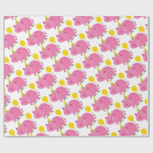 Rosa Schwein-Geburtstag Geschenkpapier (Flach)