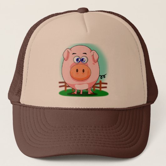 Rosa Schwein-Hut Truckerkappe (Vorderseite)