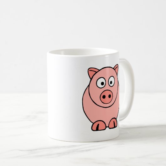 Rosa Schwein Kaffeetasse (VorderseiteRechts)