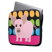 Rosa Schwein-Laptop-Hülse Laptopschutzhülle (Vorderseite Links)
