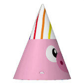 Rosa Schwein mit einem Hut aus Party, Party Partyhütchen (Links)