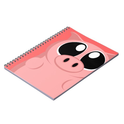 Rosa Schwein mit großen Augen! Notizblock (Linke Seite)