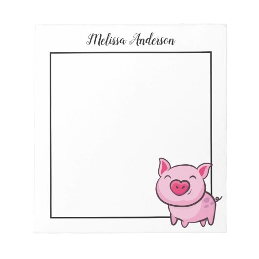 Rosa Schwein Notizblock (Vorderseite)