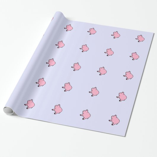 Rosa Schwein, Packpapier, 30" x 6' Geschenkpapier (Ungerollt)