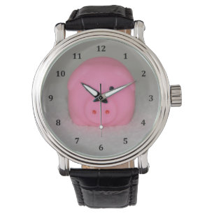 Rosa Schwein Piggy Armbanduhr