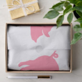 Rosa Schwein-Silhouette Seidenpapier (Geschenk)