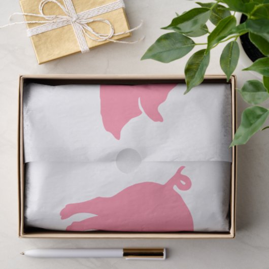 Rosa Schwein-Silhouette Seidenpapier (Geschenk)